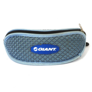 Eyelet Fabric Semi-Hard Rectangle Blue Hexagon Pattern Zipper Closure Eyeglasses <b>Case</b> - Product Image 1