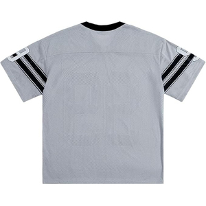 Custom Printed Mesh Football Jersey V Neck Short Sleeve Black White 99 Number Team Numbers Unisex Adults Breathable Summer - Product Image 4