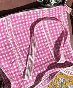 Sac fourre-tout en coton fait main, réversible, imprimé circulaire multicolore personnalisé, style Kantha matelassé, ethnique et professionnel - Product Image 3