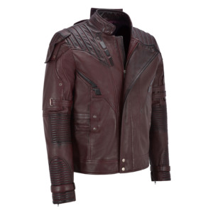 Custom 100% Genuine Cherry Leather Men’s <b>Jacket</b> Hardware Guardians Of Galaxy Star Wars Movie Inspired Leather <b>Jacket</b> YKK Zipper - Product Image 2