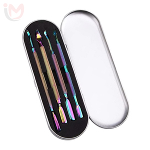 Infant Professional Classic Stainless Steel <b>Nail</b> Push <b>Set</b> 4-Piece Color Dazzling Titanium Plated - Product Image 1