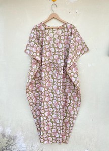 Vestido Kaftán Informal de Verano con Estampado Floral Tropical, sin Mangas, de Algodón, para Mujer, Ropa de Playa, Disponible en Rajasthan - Product Image 2