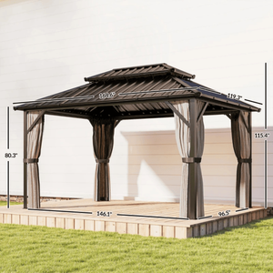 Gazebo/Pergola da Giardino con Tettoia, Riparo per Esterni dal Design Elegante - Product Image 3
