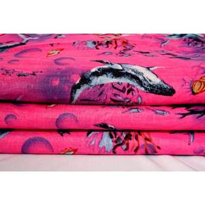 Tissu en coton indien imprimé à la main, magnifique motif poisson, tissus textiles en coton imprimé au bloc, vêtements pour femmes en coton imprimé - Product Image 2