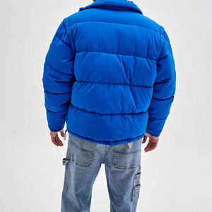 Mens Winter Puffer Jacket Custom Logo Warm Insulated Padded Hooded <b>Genuine</b> Leather Waterproof Windproof Streetwear Outerwear - Product Image 3