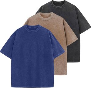 T-shirt Homme Col Rond Haute Qualité en Coton Jersey Doux, T-shirt Décontracté Tendance, Lavage Acide, Séchage Rapide, Écologique, Respirant, OEM ODM - Product Image 1
