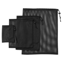 Bolsas de Almacenamiento Impermeables de Malla Oxford con Cordón, Organizadores de Viaje Portátiles, Bolsas de Red Negras para Ropa y Accesorios