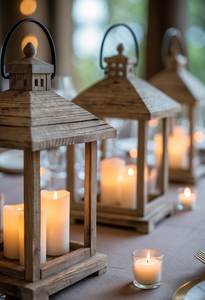 <b>Set</b> Of 2 Customized Handmade Wooden Candle <b>Lantern</b> Empty Candle Holder For Event & Home Decor Wooden Candle Holder - Product Image 6