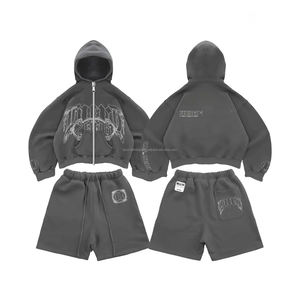 Ensemble 2 pièces personnalisé avec logo, effet délavé, pour femme : sweat à capuche, veste courte et mini-jupe – Collection 2026 - Product Image 5