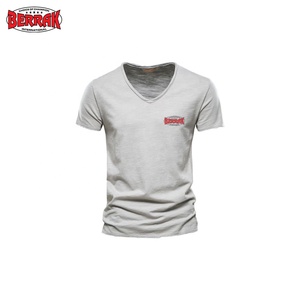 Berrak-Camiseta 100% de algodón para hombre, Camiseta con cuello en V, diseño de moda, camisetas ajustadas, camisetas de manga corta - Product Image 3