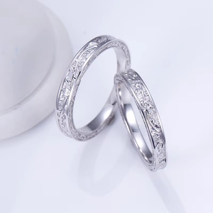 Classic 18K Solid Gold Diamond Wedding <b>Rings</b> Round Brilliant Cut G Color Natural Unisex Jewelry - Product Image 2