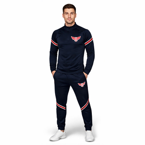 Conjunto Deportivo Personalizado para Hombre, Sudadera con Cierre de Media Cremallera y Pantalones Jogger, Corte Ajustado, Ropa Deportiva para Gimnasio y Running, Logotipo OEM - Product Image 3