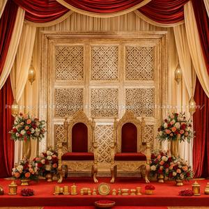 Muslim Wedding Nikah Stage Decor Back Panels Customized Backdrop <b>Frame</b> for Big Events Luxury Wooden <b>Arch</b> for Reception Decor USA - Product Image 3