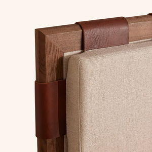 Modern Solid Teak <b>Wood</b> <b>Bed</b> <b>Frame</b> Minimalist Bedroom Furniture with Upholstered Headboard for Hotel Villa and Residential Project - Product Image 5