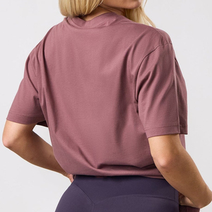 T-shirts pour femmes en coton épais 100 %, coupe oversize, haute qualité 300 GSM, logo personnalisé sérigraphié, été, livraison rapide - Product Image 3
