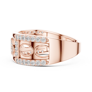 Anillo de Diamantes Cultivados en Laboratorio IMPERIAL ORBIT, Oro Rosa de 18 Quilates con Baño de Rodio, Certificado, para Boda, Compromiso, Regalo, Uso Diario y Oficina - Product Image 3