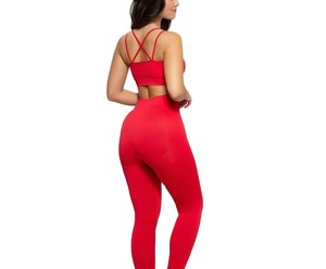 Conjunto de Yoga de 2 Piezas Hecho a Medida para Mujer, Spandex/Nailon de Alta Calidad, Sin Mangas, Cintura Elástica, Transpirable, Diseño Personalizado - Product Image 2