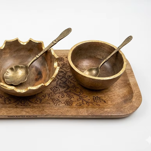 Bandeja de madera Bandeja para servir Bandeja de madera hecha a mano Bandeja Lezer Bandeja de madera - Product Image 1