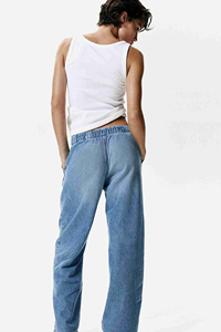 Men's Custom Logo Vintage Loose Oversized Wide Leg Fancy Denim Jeans For Men Streetwear Hip Hop Style Baggy Trousers <b>Pants</b> - Product Image 6