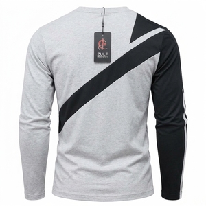 Camisetas de Manga Larga para Hombre, de Alta Calidad, Básicas, Térmicas, 100% Algodón, Sólidas, Casuales, Holgadas, Transpirables - Product Image 2