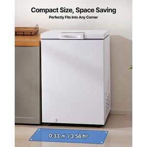 Congelatore Compatto da 3,3 Piedi Cubi con 2 Cestelli Rimovibili Regolabili, Congelatore a Pozzetto con Apertura Superiore Indipendente - Product Image 5