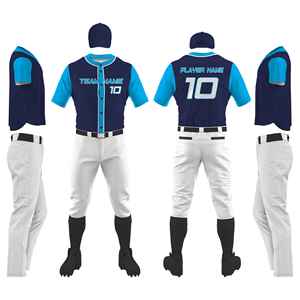 Fabricante de Ropa Deportiva Personalizada, Conjunto de Camiseta de Béisbol para Hombre, Pantalones de Béisbol, Manga Corta, Cuello en V, Poliéster que Absorbe la Humedad, Talla Adulto - Product Image 4