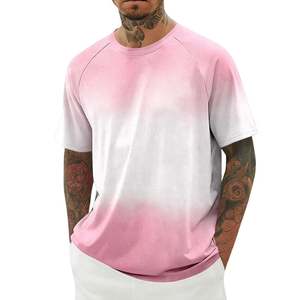 Camiseta de Manga Corta para Hombre, Estilo Tie-Dye, Cuello Redondo, Corte Regular, Tejido de Punto, Diseño Estampado - Product Image 2