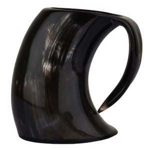 Chope en corne de viking, fabriquée par des artisans indiens qualifiés, inspirée de la culture viking, vaisselle polie pour bière, ale, vin, spiritueux, eau - Product Image 1