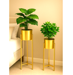 Soporte de Metal Alto para Macetas, Diseño Elegante, Hecho a Mano, Resistente, para Macetas Pesadas, Decoración del Hogar, en Oferta - Product Image 1