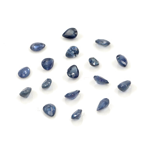 Saphirs bleus naturels non traités, taille poire 4x5mm, pierres précieuses de saphir bleu naturel facettées pour la création de bijoux - Product Image 3