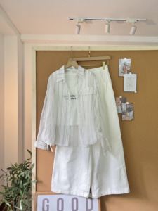 SUBICI 4831209 Conjunto de 2 Piezas para Mujer, Camisa a Rayas de Manga Larga con Bolsillo y Camiseta Interior, Blusa Casual de Moda, Venta al Por Mayor OEM - Product Image 3