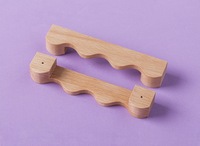 Poignée de meuble incurvée en bois, quincaillerie de luxe en chêne pour armoire, poignée de tiroir texturée en forme de vague, poignée de placard artisanale en bois naturel