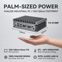 PC Tanpa Kipas N100 N5105 CPU 2 LAN 2 COM 12V 2*HD PC Mini Tanpa Kipas PC Tanpa Kipas