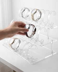 Custom for Easy Assembly Modern Acrylic Watch <b>Display</b> Stand Self-Adhesive <b>Hooks</b> Transparent Organizer Rack for Retail - Product Image 2
