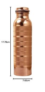 Pure Copper Designer Water <b>Bottle</b> with Leak Proof Protection, Ayurveda and Yoga Health Benefits - Product Image 2