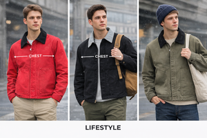 Veste bomber de travail en toile de canard personnalisée, style camionneur, élégante, pour homme, hiver, col rabattu, devant, style streetwear - Product Image 5