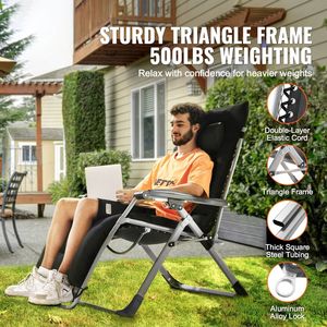 Poltrona Reclinabile Anti-Gravità Regolabile da 33 Pollici, Sedia a Gravità Zero per Interni/Esterni, Arredo da Patio, Marca Cushi - Product Image 1