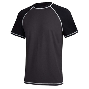 เสื้อยืดกีฬาผู้ชายแบบรัดรูป ป้องกันการระคายเคือง แขนสั้น เสื้อว่ายน้ำ ป้องกันรังสียูวี แห้งเร็ว ผู้ผลิต OEM - Product Image 1