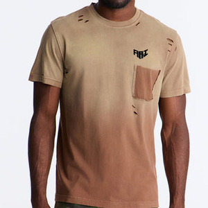 Camiseta de Algodón 250 GSM para Hombre, Estilo Desgastado, con Logotipo Personalizado, Estilo Vintage, Casual, Streetwear, Fabricación en EE. UU., OEM, ODM, Marca Privada, Venta al Por Mayor - Product Image 1