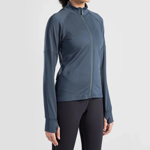 Veste de sport zippée à manches longues sur mesure grande taille pour femme – Idéale pour le yoga et l'entraînement – Prix de gros - Product Image 1