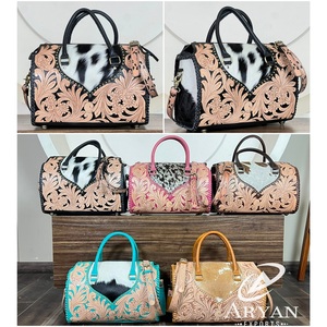 Aryan Exports Latest Design 2026 HandTooled Genuine Leather Duffel Speedy Bag New Gym Sport Travel Women Luggage Weekend Handbag - Product Image 1
