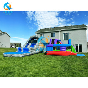 Toboggan aquatique gonflable commercial à double couture, thème bonhomme en pain d'épices, château gonflable et piscine pour enfants - Product Image 4