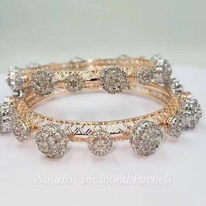 Elegante Brazalete de Oro Amarillo de 14K con Diamantes Finos en Línea Recta, 13.17 Ct, Pureza VS2, Ideal para Regalos de Lujo - Product Image 3