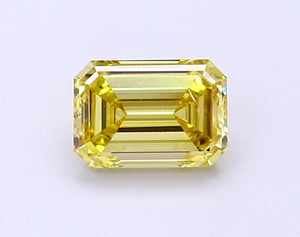 Diamant synthétique CVD de laboratoire 1,11 ct Jaune intense fantaisie taille émeraude SI1 VG Poli Vente en gros usine - Product Image 1