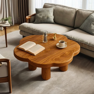 Mesa de Centro Moderna para Sala de Estar, Mesa de Madera con Borde Natural, Mesa Decorativa Hecha a Mano, Decoración para el Hogar - Product Image 2