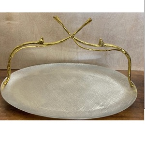 Catering Ware Accessories Serving Food <b>Breakfast</b> Dishes Decorative Luxurious Style Eco Friendly Metal Oval Shape Server <b>Tray</b> - Product Image 6