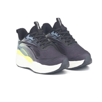 Baskets basses noires à lacets pour hommes, chaussures de course respirantes, baskets athlétiques avec semelle amortissante