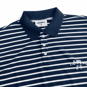 Camisa de Golf Clásica a Rayas para Hombre, Manga Corta, Algodón Ecológico, Cuello Camisero Blanco, Estilo Casual, Vintage, Preppy - Product Image 3