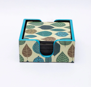 Juego de Posavasos de Madera MDF con Diseño Personalizado, Forma Cuadrada, Impresión Esmaltada, con Soporte, a su Presupuesto - Product Image 4