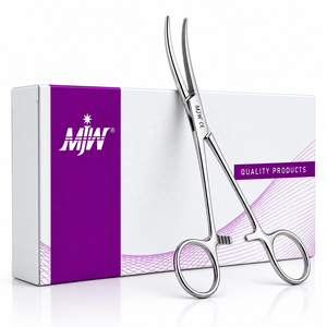 คีมหนีบหลอดเลือด MJW Surgical Crile Hemostatic Forceps ขนาด 14 ซม. 5.5 นิ้ว ปากโค้ง ทำจากสแตนเลส ใช้หนีบหลอดเลือดแดง ได้รับการรับรองมาตรฐาน CE ISO13485 ผลิตแบบ OEM - Product Image 5